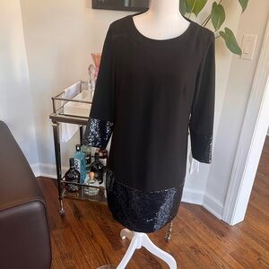 Trina Turk Chic Black Dress with Sequin Accents